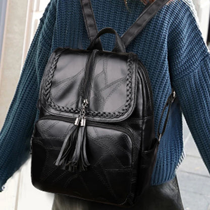 Women Backpack School Bag Classic Black Waterproof Travel Shoulder Bag Multi-function Backpack Women