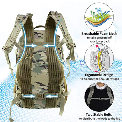 Men Tactical Backpacks Outdoor 35L Large Capacity Man 3 Days Molle Hiking Bags For Outdoor Trekking Camping Backpack Travel Bag