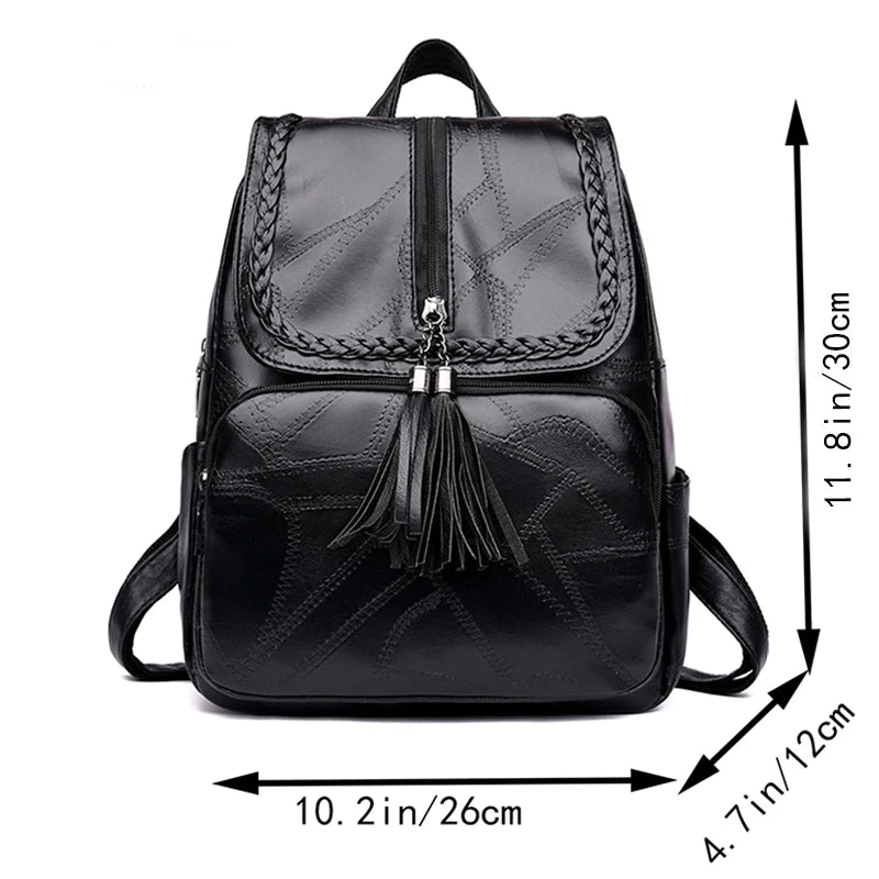 Women Backpack School Bag Classic Black Waterproof Travel Shoulder Bag Multi-function Backpack Women