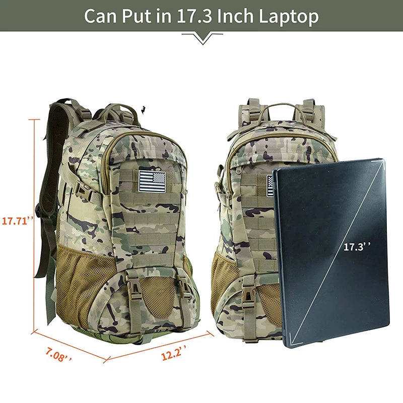 Men Tactical Backpacks Outdoor 35L Large Capacity Man 3 Days Molle Hiking Bags For Outdoor Trekking Camping Backpack Travel Bag