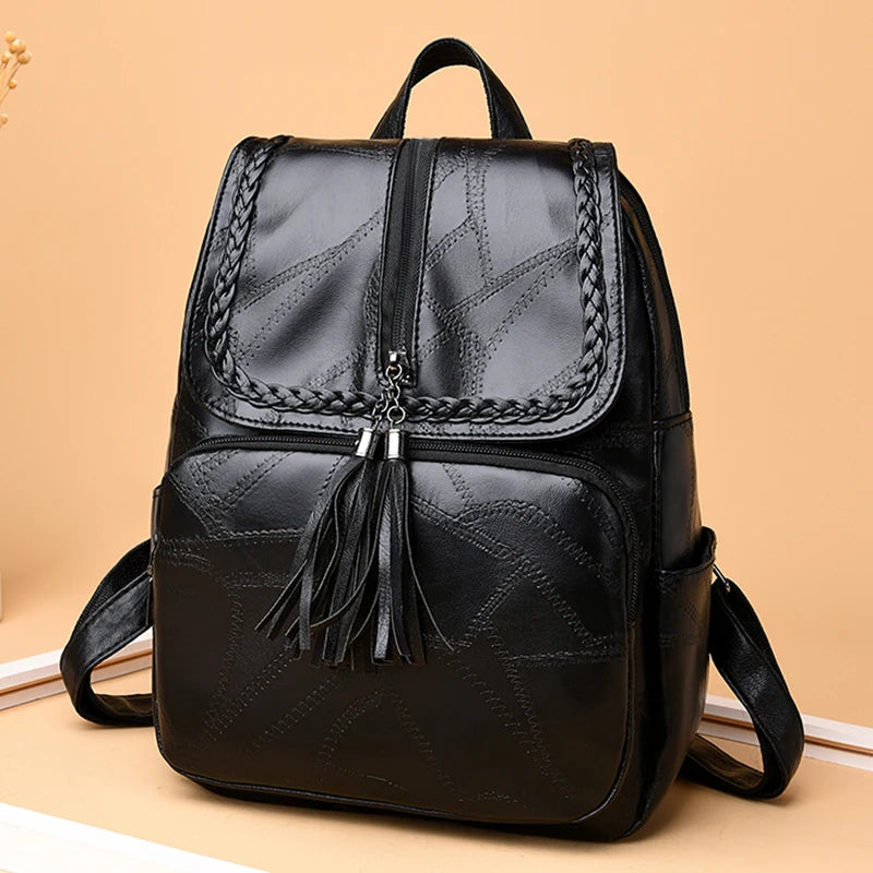 Women Backpack School Bag Classic Black Waterproof Travel Shoulder Bag Multi-function Backpack Women